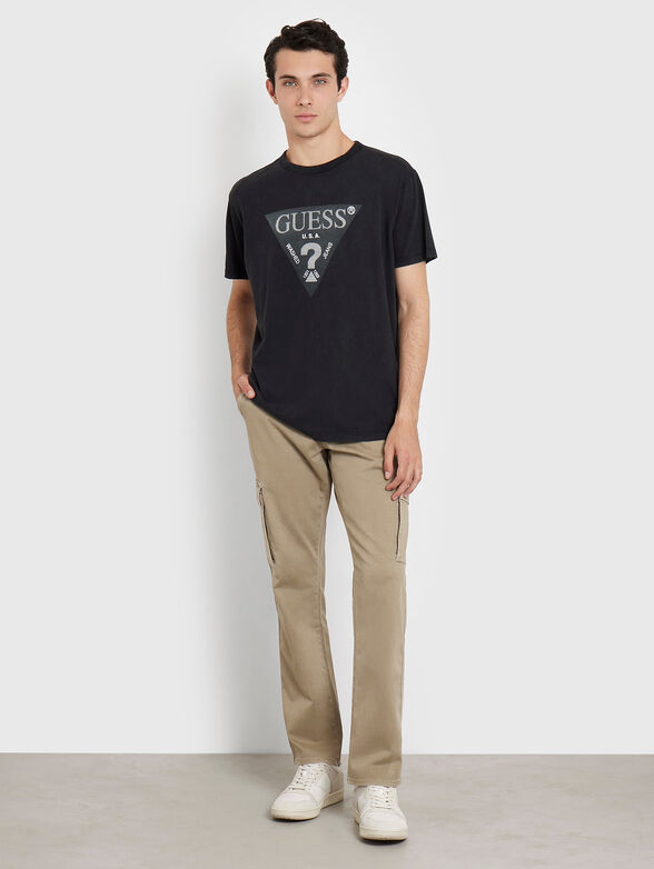 T-shirt in beige colour with triangular logo - 2