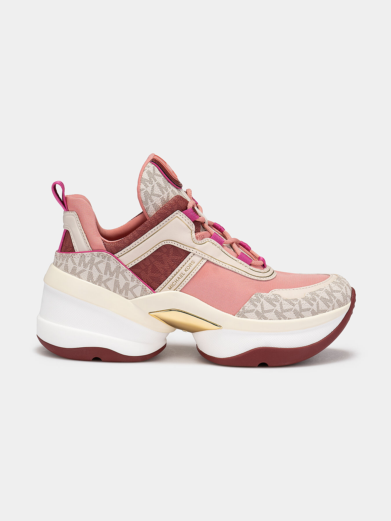 OLYMPIA sneakers with monogram logo print brand MICHAEL KORS