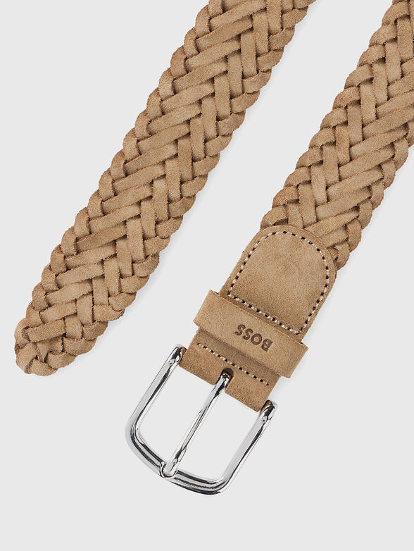 SASH suede belt with braided texture - 1