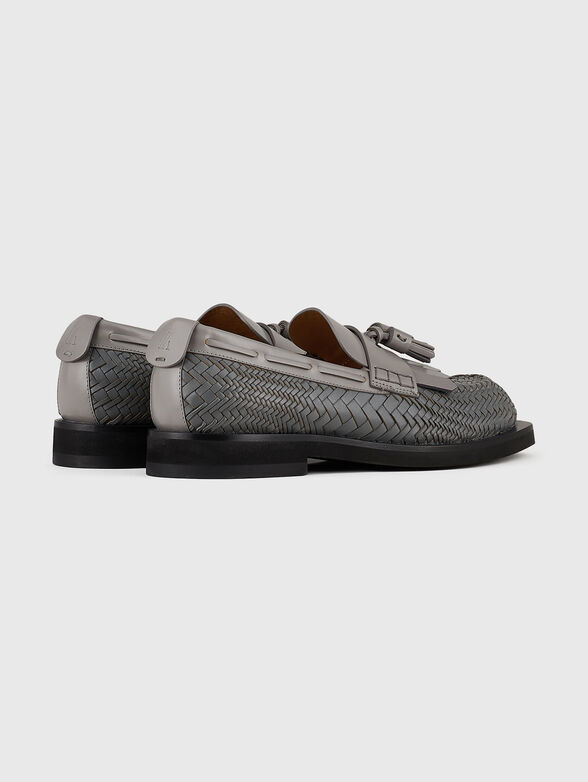 Leather loafers with logo - 3