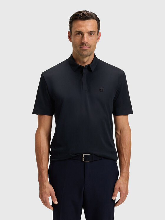 Cotton blend polo shirt with logo - 1