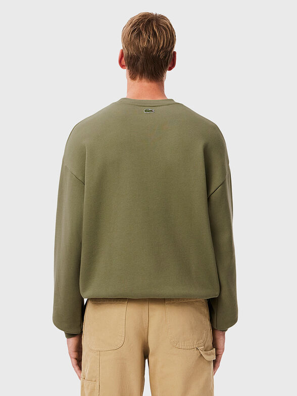 Green sweatshirt with contrasting logo print - 3