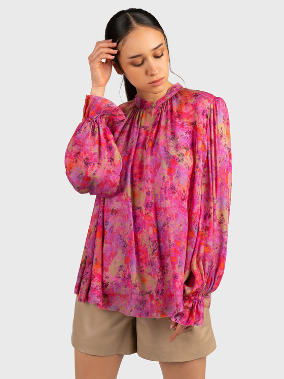 Ефирна многоцветна блуза  - 1