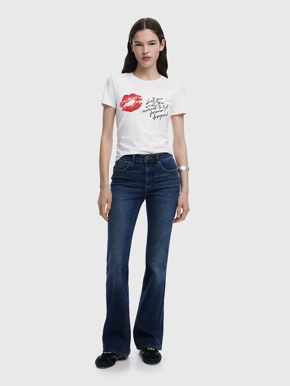 T-shirt with print and embroidery - 1