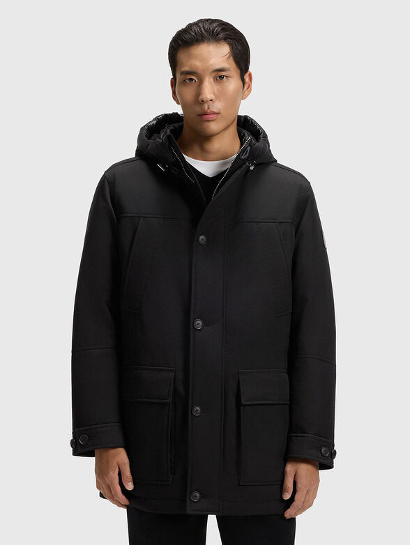 Hooded jacket with accent pockets - 1
