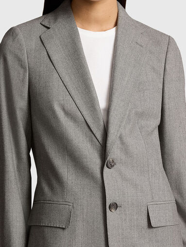 Grey wool blazer - 4