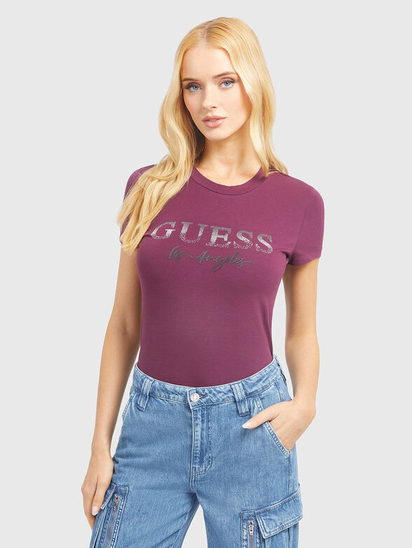 Cotton T-shirt in black color - 1