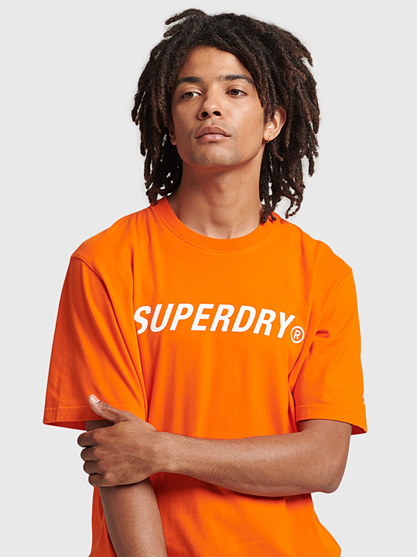 Superdry★サークル・オレンジ＆ゴールド ロゴ☆カーキ☆Tシャツ Superdry☆サークル・オレンジ＆ゴールド ロゴ☆カーキ☆Tシャツ