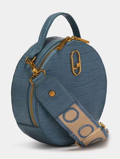 Round crossbody bag with crocodile texture - 4