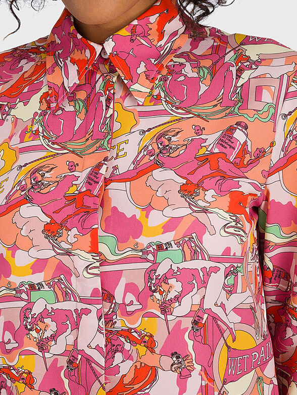 Printed shirt in pink shades - 1