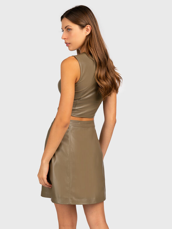 BRENDA black crop top made of faux leather - 3