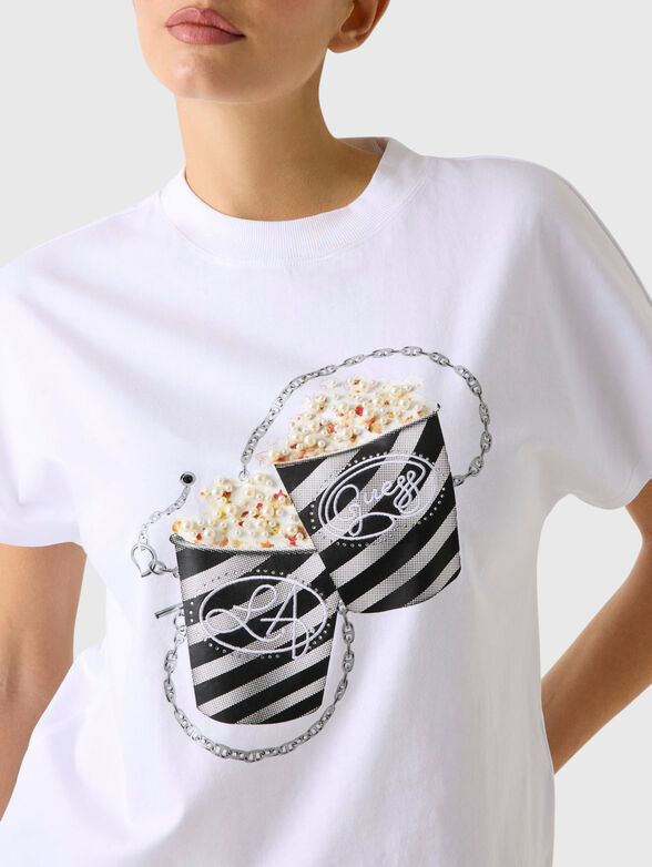 White T-shirt with contrasting print - 4