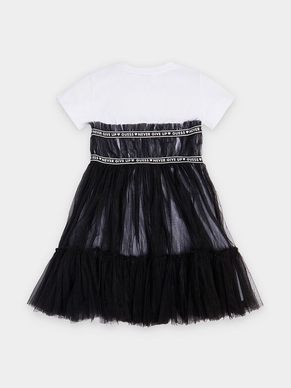 Dress with logo letteting and tulle - 2