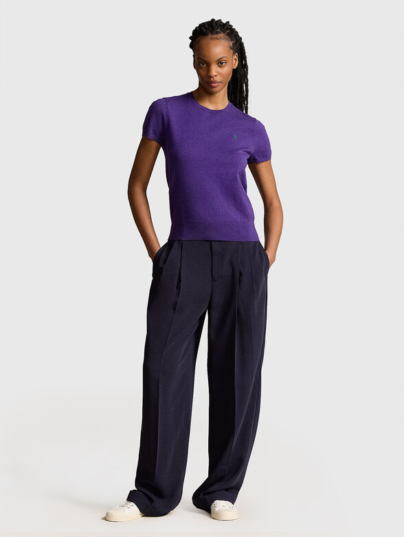 Purple cotton blend pullover - 2