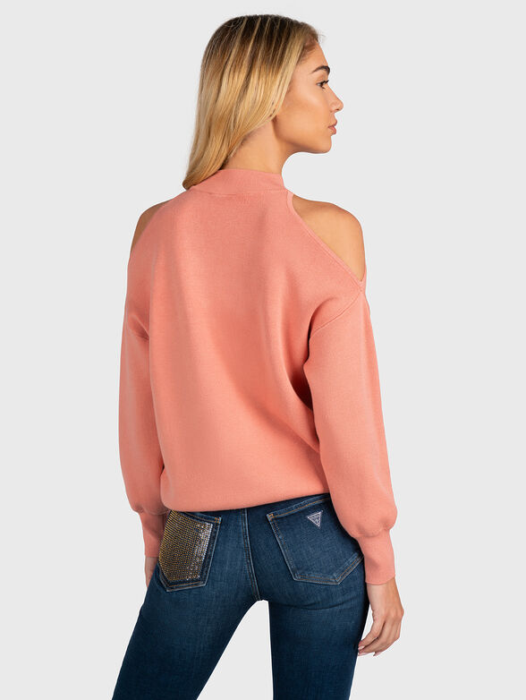 SARAH cutt-off shoulder sweater with logo embroidery - 3
