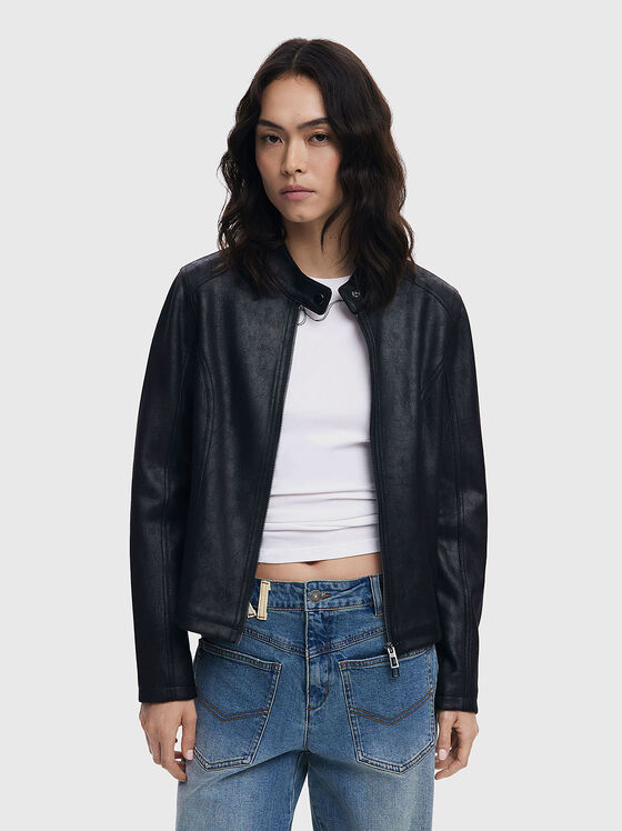Eco leather jacket in black - 1