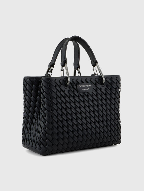Leather bag with knitted effect and a tote - 4
