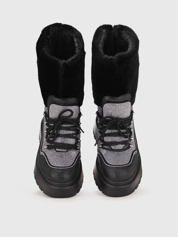 Boots with rhinestones and soft texture - 6