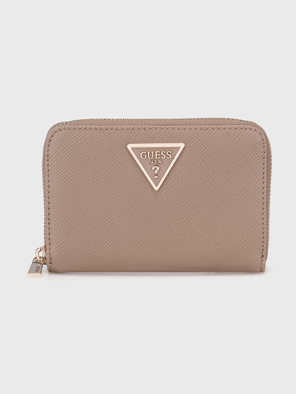LAUREL beige  wallet with triangular logo accent - 1