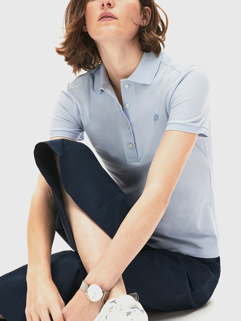 Burgundy cotton polo shirt - 3