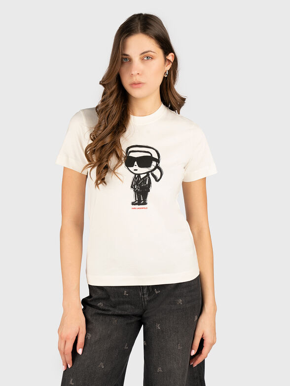 Cotton T-shirt with logo print - 1