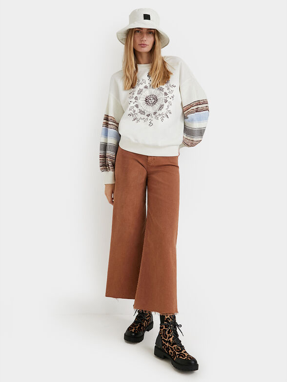 Sweatshirt with knitted sleeves - 2