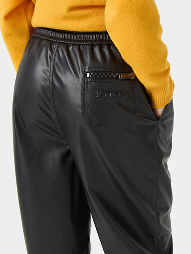 Eco-leather drawstring trousers - 3