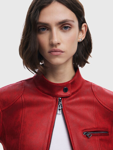 Slim eco leather jacket - 5