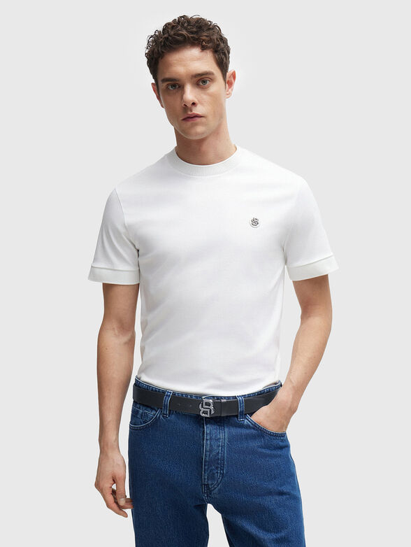 Leather belt with accent buckle  - 2