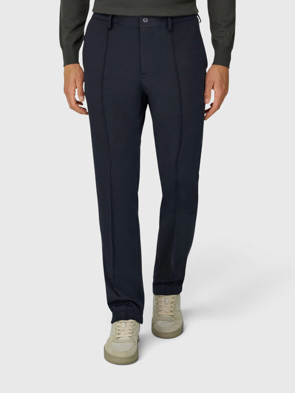 Dark blue trousers with a cuff - 1