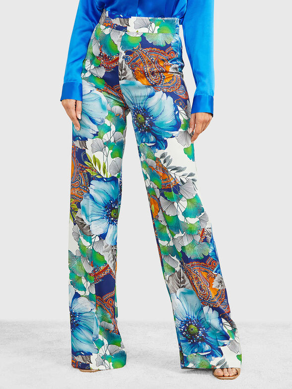 LUCY high-waisted trousers with floral print - 1