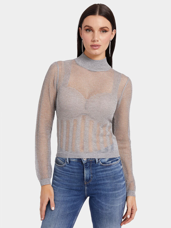 Пуловер с бляскави нишки - 1