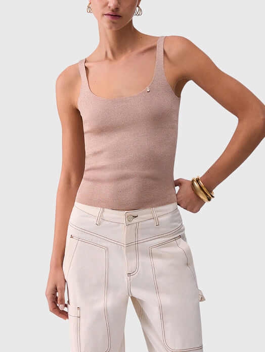 Knitted top with lurex threads