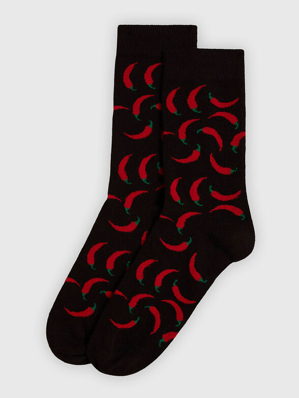 HELLO XMAS socks with contrasting print - 1