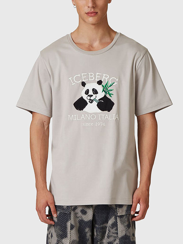 Cotton T-shirt with print and embroidery - 0