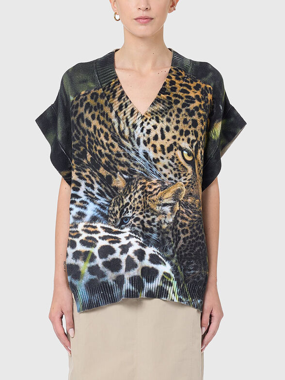 Animal print sweater vest  - 1