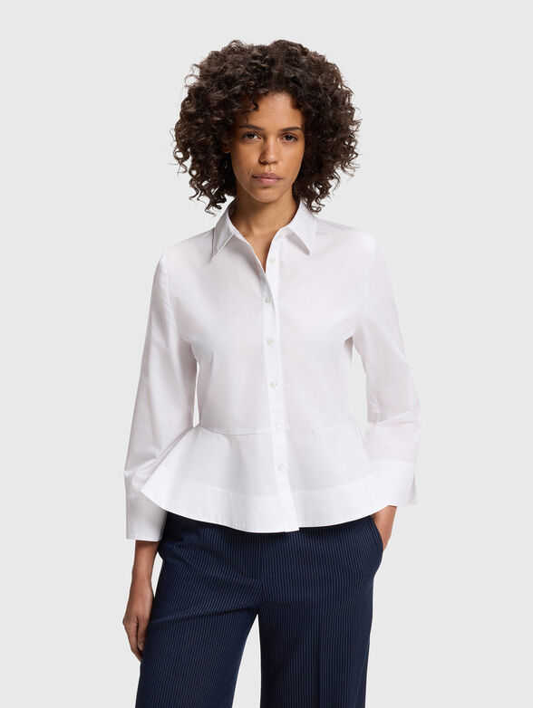Cotton blouse with a peplum - 1