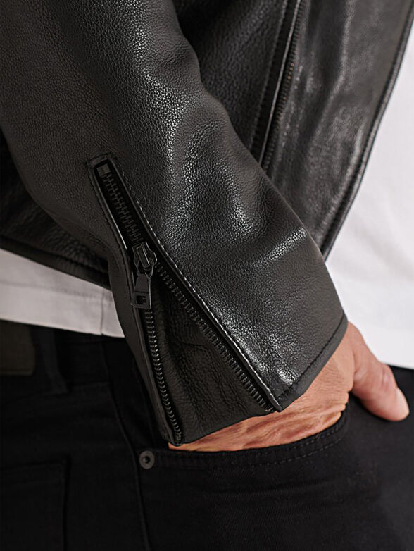 Leather biker jacket - 6