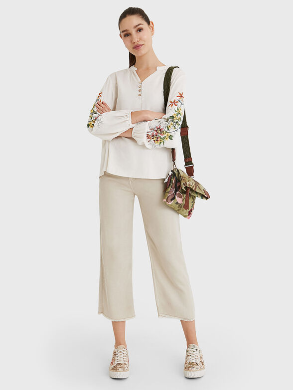 Linen blouse LEILA with contrasting back - 2