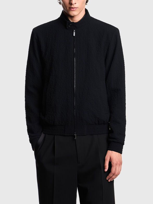 Jacket with embossed texture and zip - 1