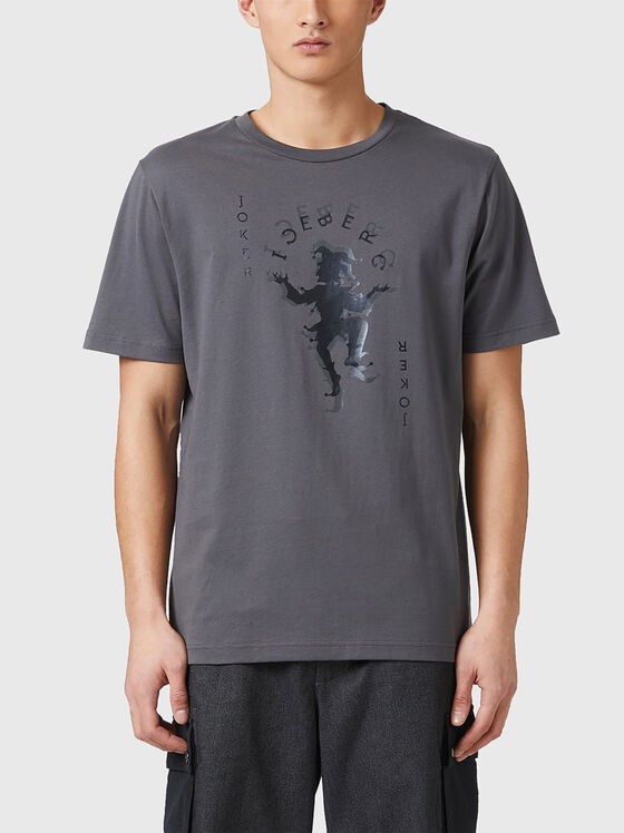 Grey T-shirt with print - 1