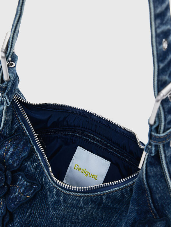 Denim bag with accent embroidery - 6