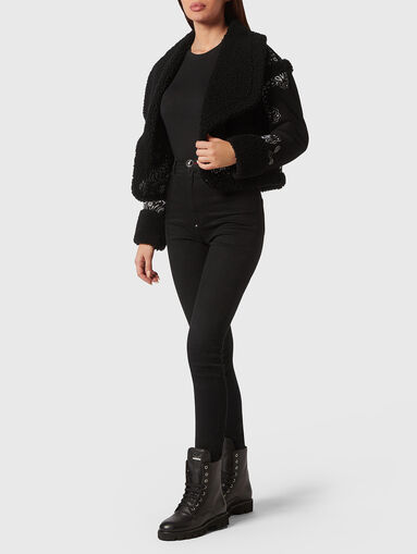 Leather jacket with accent back - 5