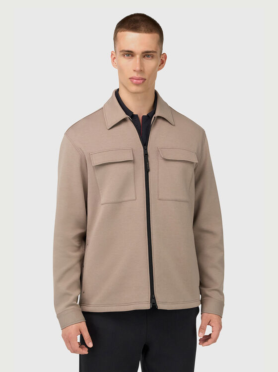 Памучна връхна риза с цип - 1