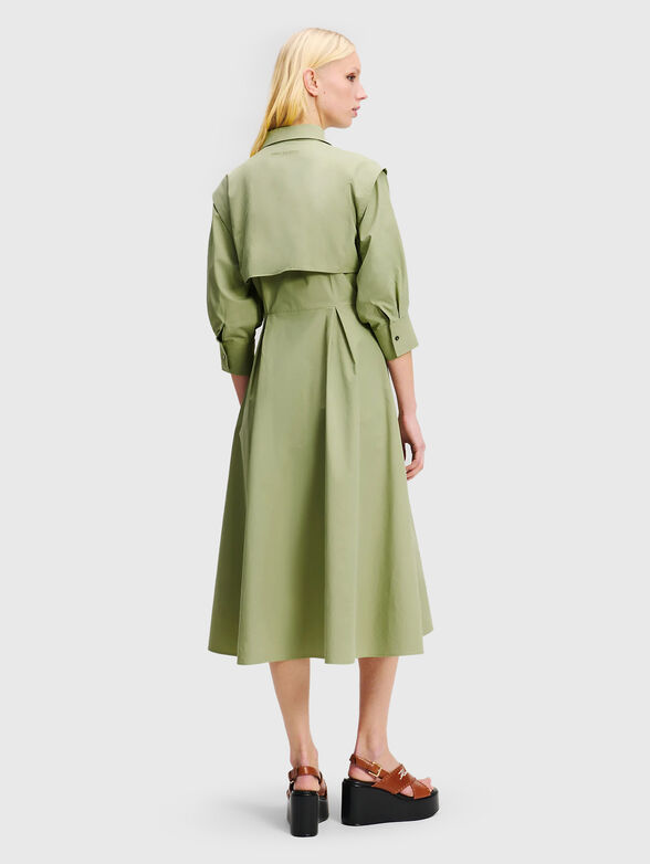 Cotton midi dress with puff sleeves - 2