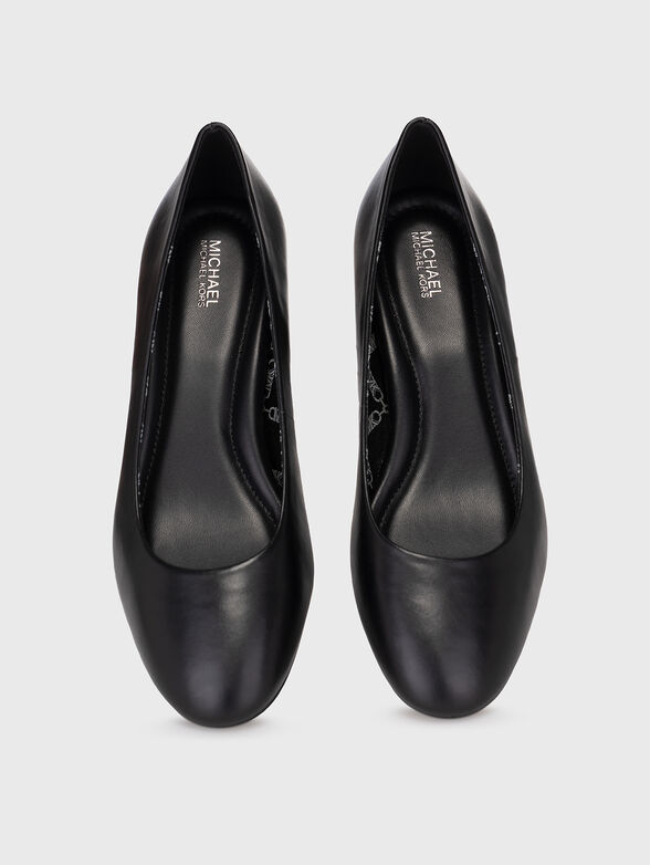 JUNE black leather heeled shoes - 5