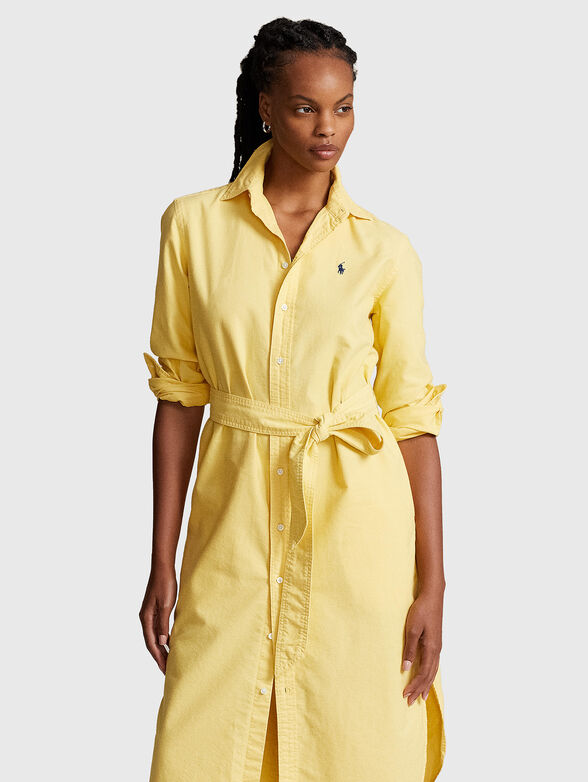 Belted dress in cotton  - 3
