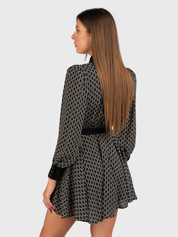 Mini dress with monogram print - 2