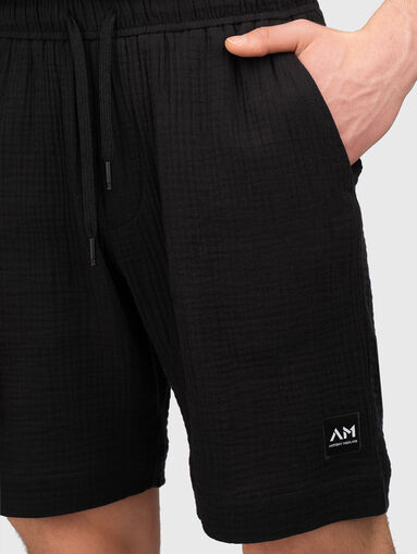Black cotton shorts - 4