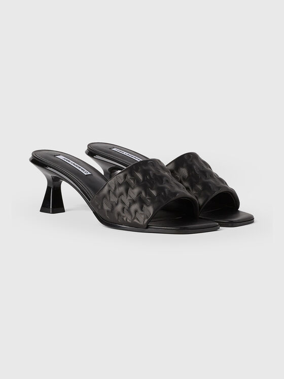 PANACHE leather heeled slippers - 1
